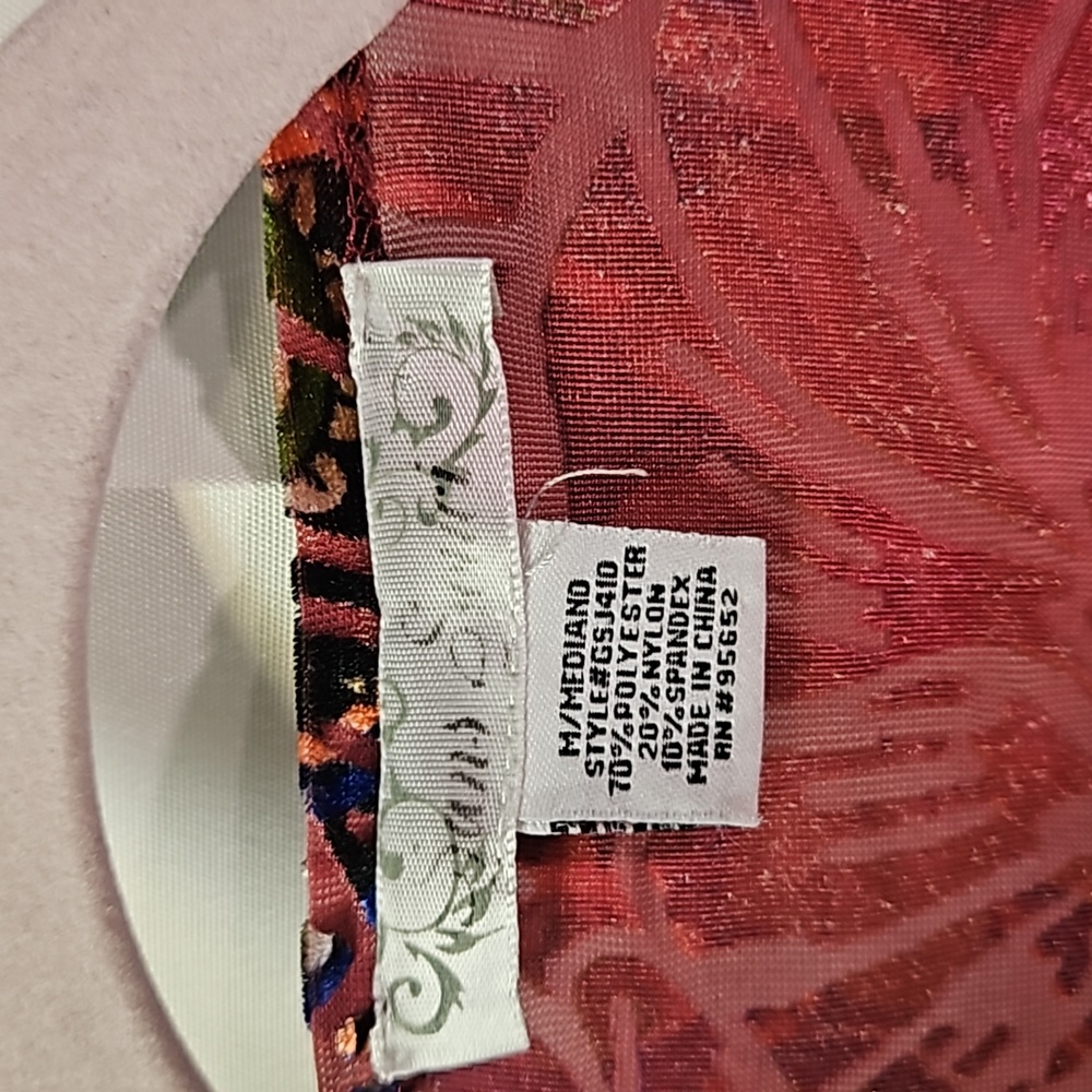 San Souci Abstract Floral Velvet Kimomo Sz M - Picture 3 of 5